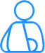 Icon of a person with an arm in a sling.