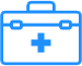 Icon of a medical bag or first aid kit with a cross.