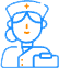 Icon of a friendly nurse wearing a hat.